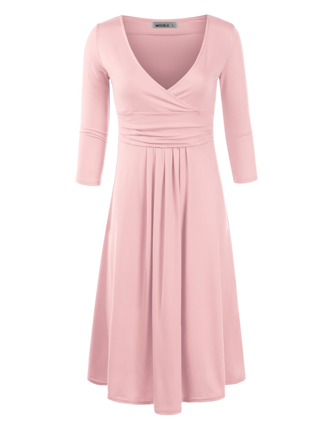 long sleeve casual pink dress